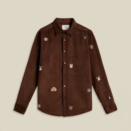 Portuguese Flannel — Lobo Brown Embroidery