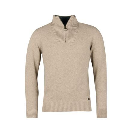 Barbour Nelson Essential Half Zip Sweatshirt — Stone