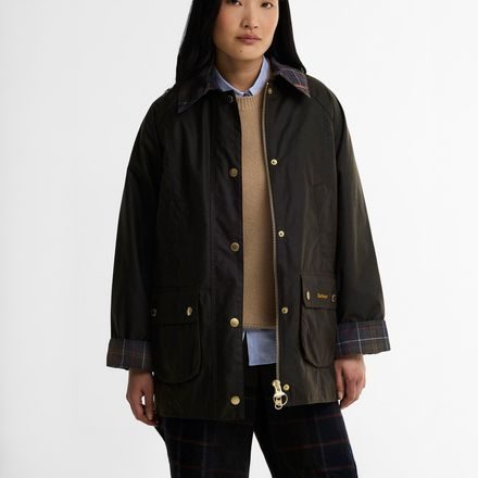 Barbour Icons Tartan Collar Modern Beadnell Wax Jacket