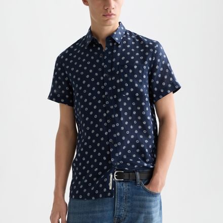 Scotch & Soda — Printed Linen Short-Sleeved Shirt