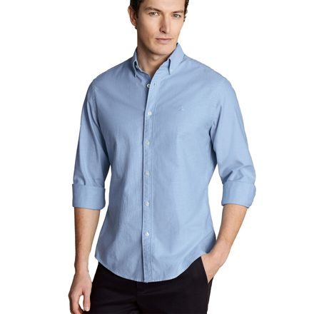 Charles Tyrwhitt Button-Down Collar Stretch Oxford Shirt — Sky Blue