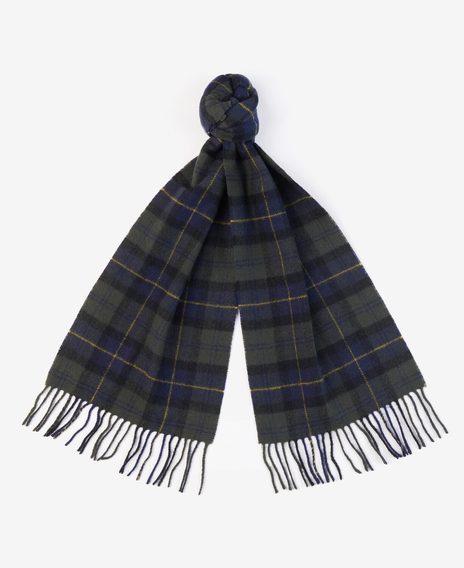 Barbour Tartan Lambswool Scarf — Olive Night