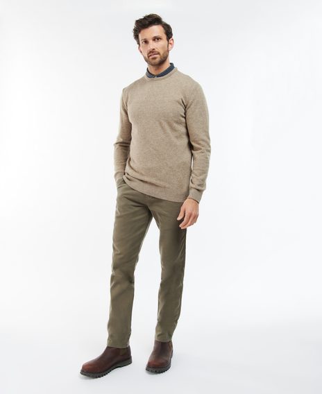 Barbour Essential Lambswool Crew Neck Sweatshirt — Fossil