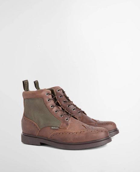 Barbour Barmoor Brogue Boots — Dark Brown