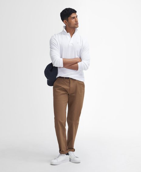 Barbour Sueded Sateen Tailored Fit Trouser — Sandstone