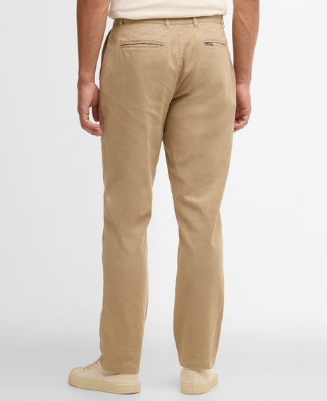 Barbour Cotton Linen Tailored Trouser — Washed Stone