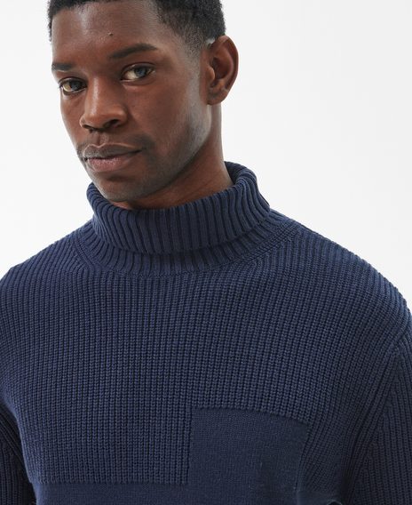 Barbour Steetley Roll-Neck Jumper — Classic Navy