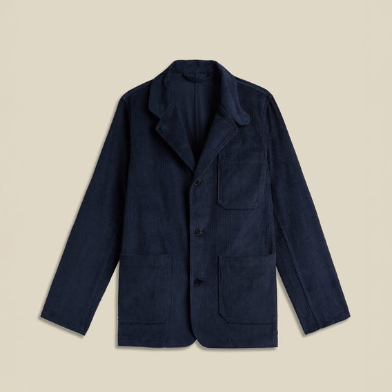 Portuguese Flannel Working Blazer Cord — Navy