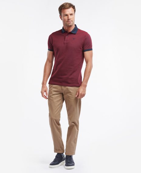 Barbour Sports Mix Polo Shirt — Dark Red