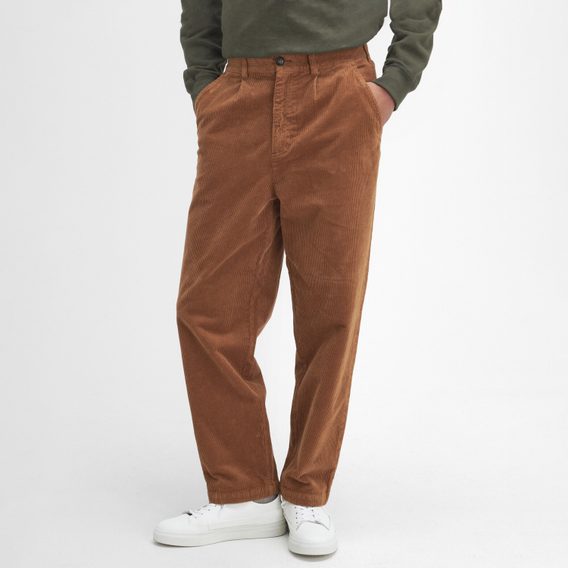 Barbour Stretch Cord Relaxed Trousers — Dark Honey