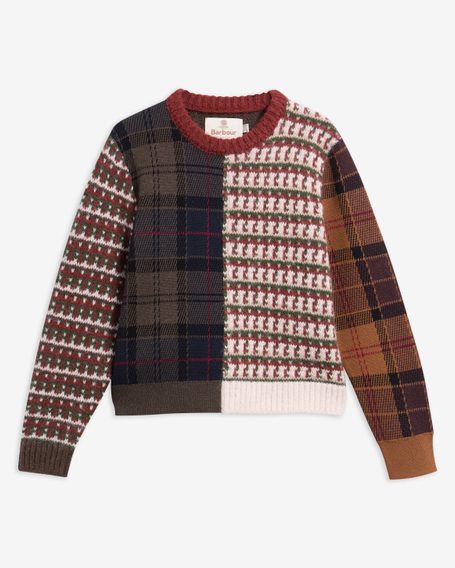 Barbour Ashfort Patchwork Crew Neck Jumper