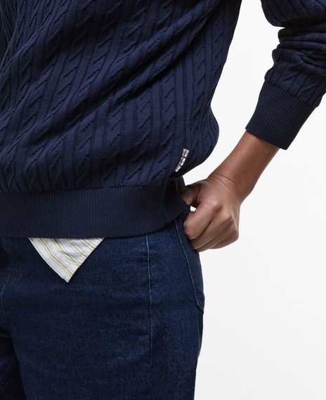 Barbour Hartland Crew Neck Jumper — Navy