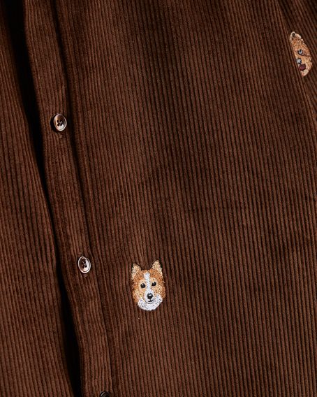 Portuguese Flannel — Lobo Brown Embroidery