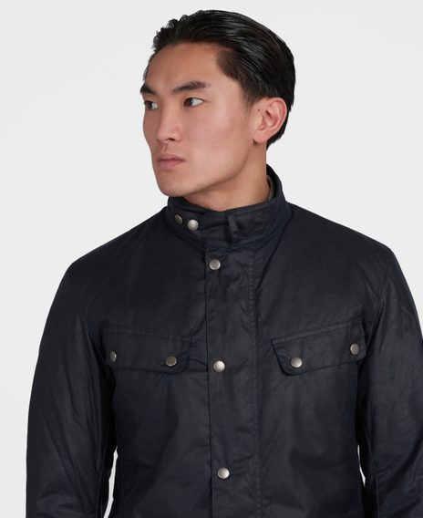 Barbour International Duke Wax Jacket — Navy