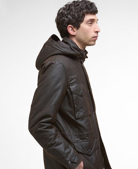 Barbour Winter Sapper Wax Jacket — Dark Brown