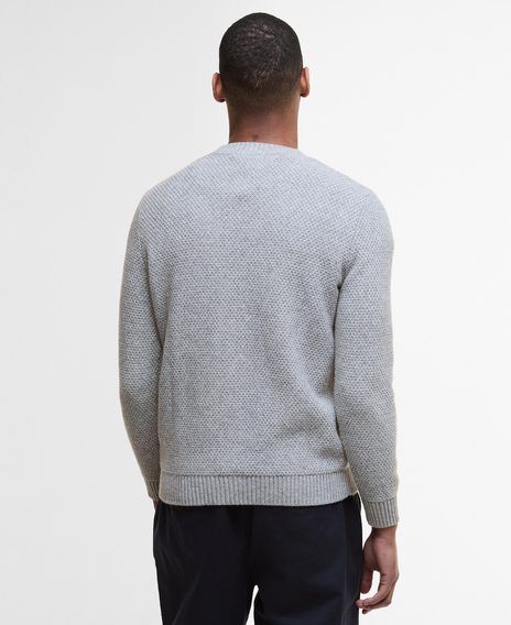 Barbour Casey Cable-Knit Crew Neck Jumper — Light Grey