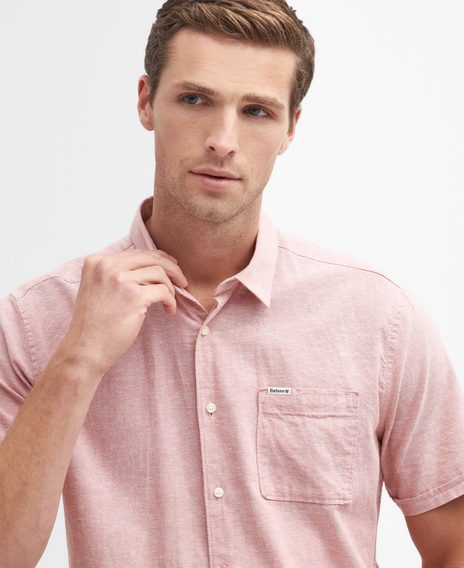 Barbour Nelson Short Sleeve Shirt — Pink Clay