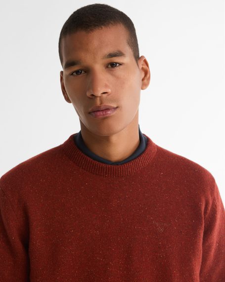 Barbour Tisbury Crew Neck Sweater — Brick Red