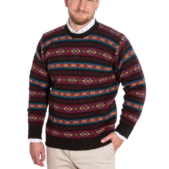 Jamieson's Fair Isle Jumper — Bordeaux