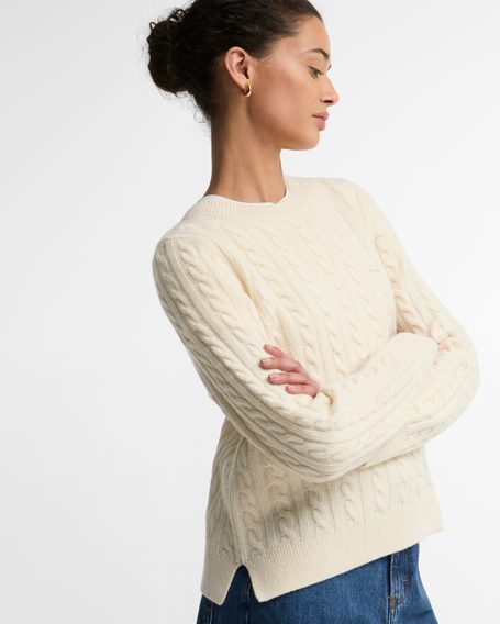 Barbour Ashdown Relaxed Cable-Knit Jumper — Ecru