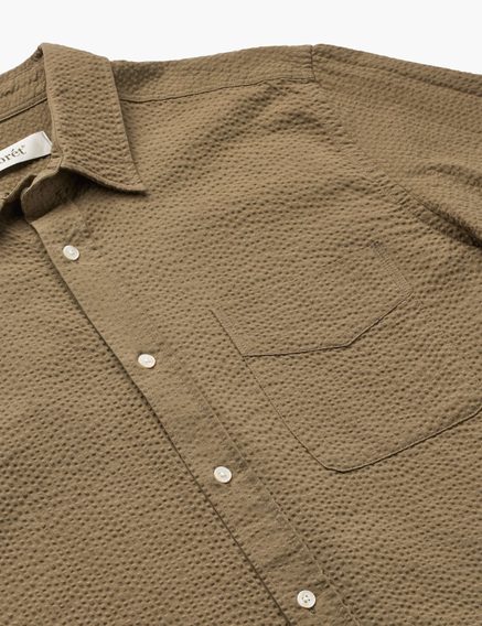 forét Maple Seersucker Shirt — Stone