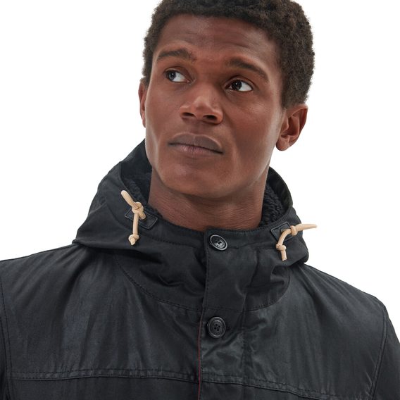 Barbour Game Parka Wax Jacket — Black