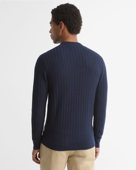 Barbour Herringbone Knitted Crew — Navy