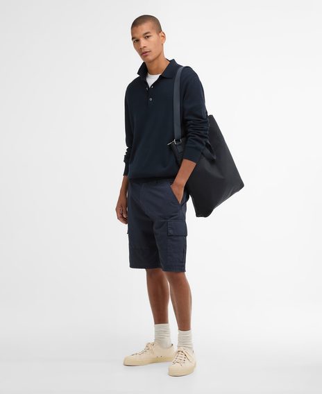 Barbour Pima Cotton Knitted Polo Shirt — Navy