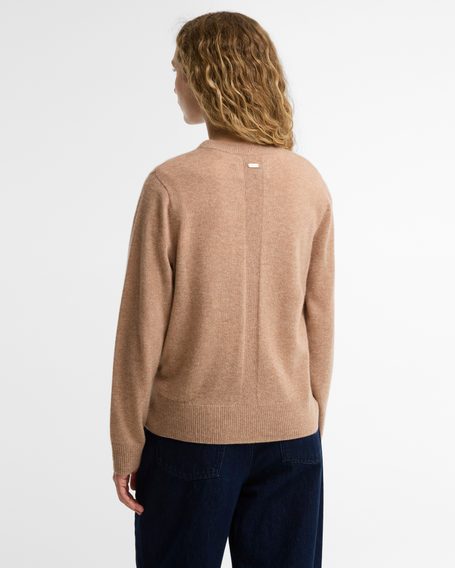 Barbour Penwood Cashmere Knitted Jumper — Beige