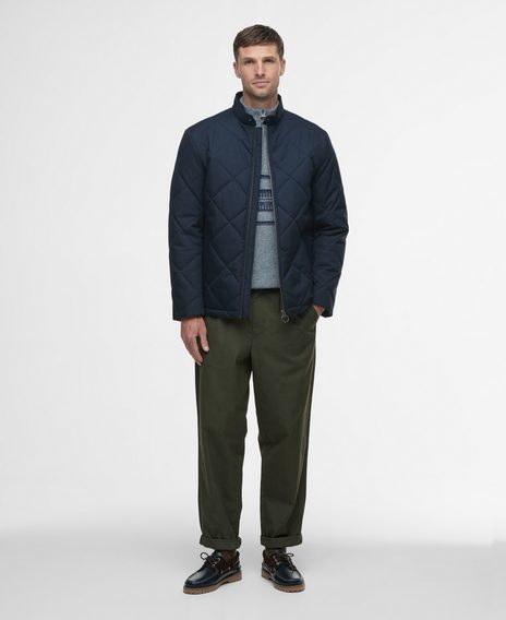 Barbour City Harrington Quilted Jacket — Navy