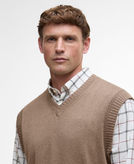 Barbour Kelson Knitted Vest — Stone