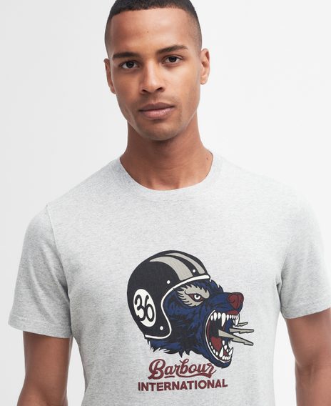 Barbour International Socket Graphic T-Shirt — Grey Marl