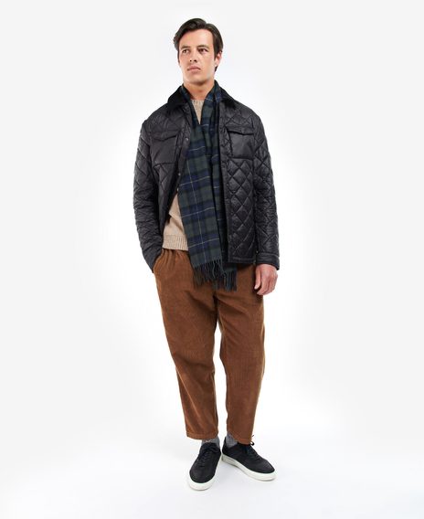 Barbour Tartan Lambswool Scarf — Olive Night