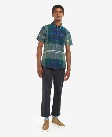 Barbour Douglas Short-Sleeved Tailored Shirt — Kielder Blue Tartan