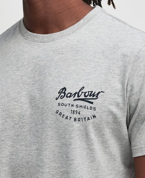Barbour Script Graphic T-Shirt — Grey Marl