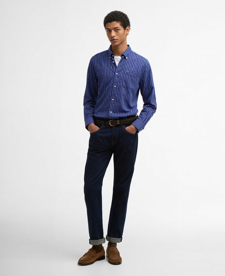 Barbour Nelson Striped Long-Sleeved Tailored Shirt — Indigo