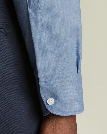 Charles Tyrwhitt Non-Iron Cotton Linen Shirt — Cornflower