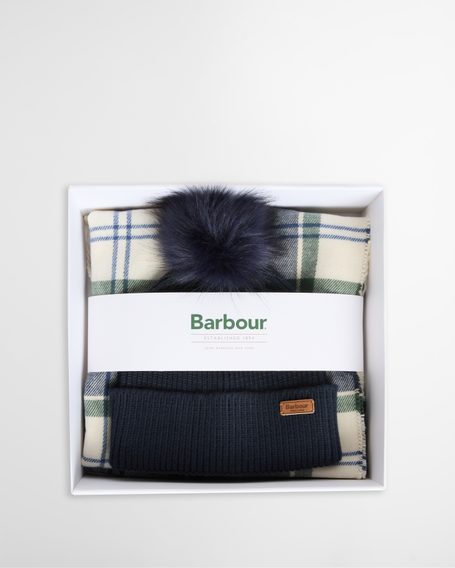 Barbour Dover Beanie & Hailes Scarf Gift Set