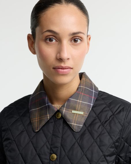Barbour Icons Tartan Collar Cropped Liddesdale Quilted Jacket