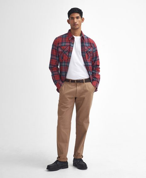 Barbour Washed Stretch Tailored Trousers — Stone