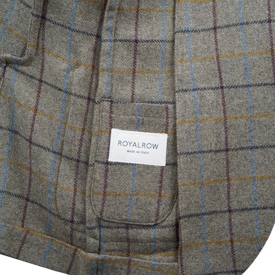 Vlnené sako Royal Row London - Grey Multicolor Check