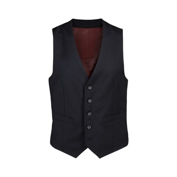 Charles Tyrwhitt Natural Stretch Twill Vest — Black
