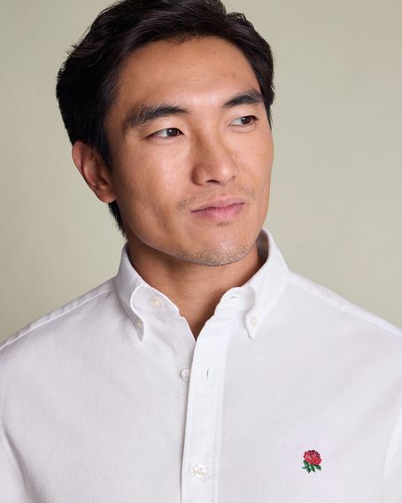 Charles Tyrwhitt Stretch Washed Oxford Shirt — White