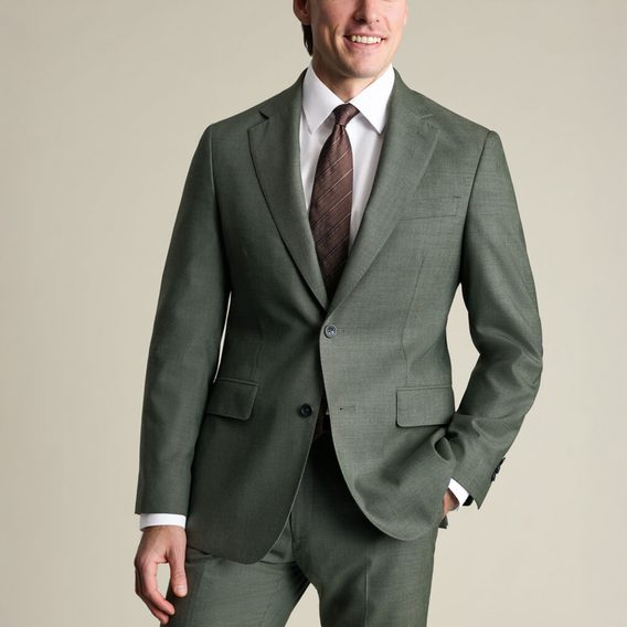Charles Tyrwhitt Ultimate Performance Sharkskin Suit Jacket — Sage Green