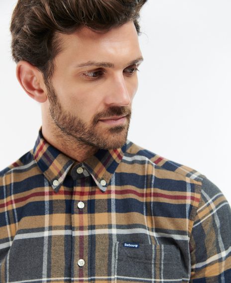 Barbour Ronan Tailored Check Shirt — Grey Marl