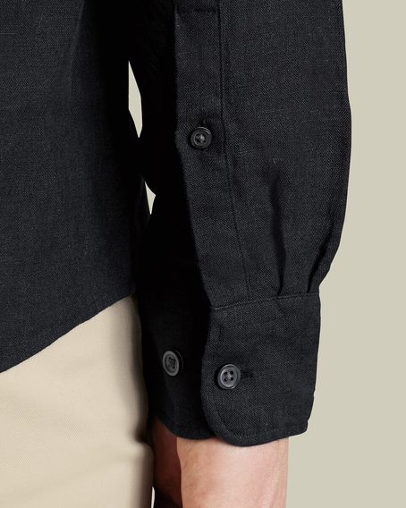 Charles Tyrwhitt Pure Linen Shirt — Black