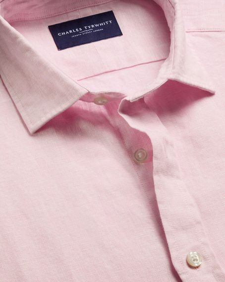 Charles Tyrwhitt Pure Linen Shirt — Pink