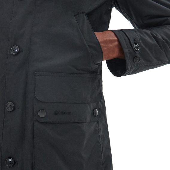 Barbour Game Parka Wax Jacket — Black