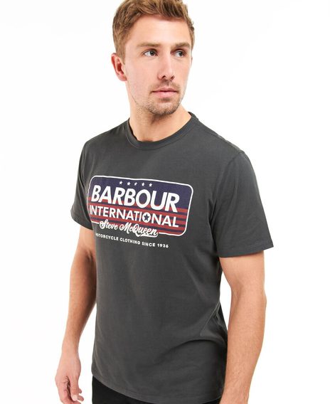 Bavlnené tričko Barbour International Tanner Tee - Night Grey