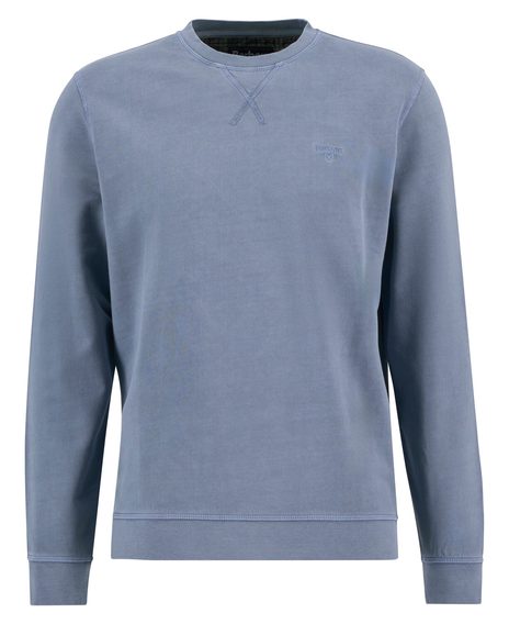 Barbour Washed Tartan Crew Neck Sweatshirt — Washed Blue